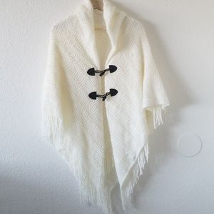 White Woven Pancho